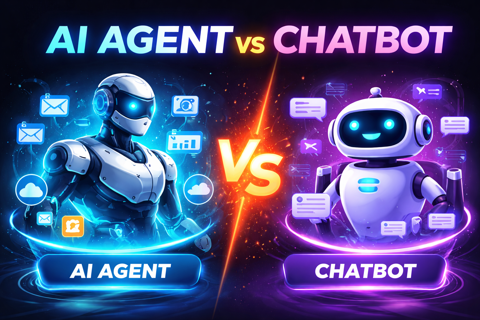 Ai Agent vs Ai chatbot png